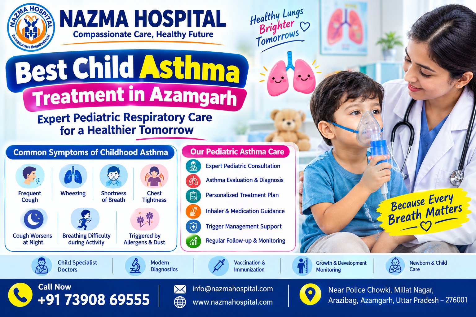 Best Child Asthma Treatment in Azamgarh – Nazma Hospital